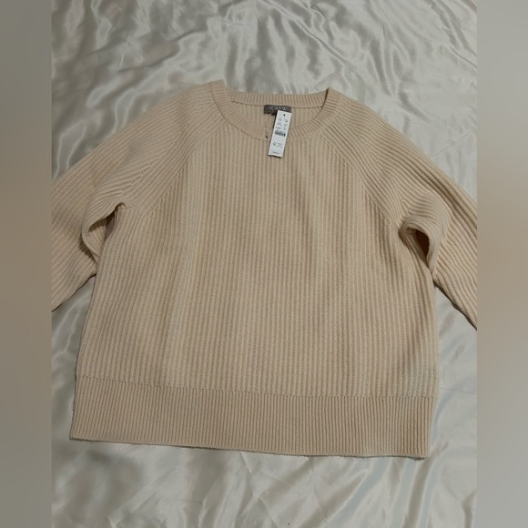 J Crew 100% Cashmere Ribbed Oversized Sweater NWT - Picture 2 of 5